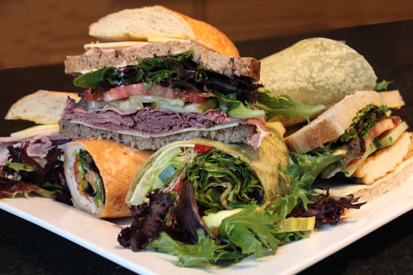 Assortment of sandwiches & wraps