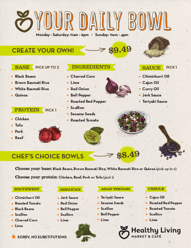 your daily bowl menu