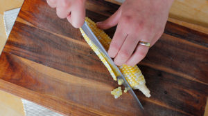 cutting corn