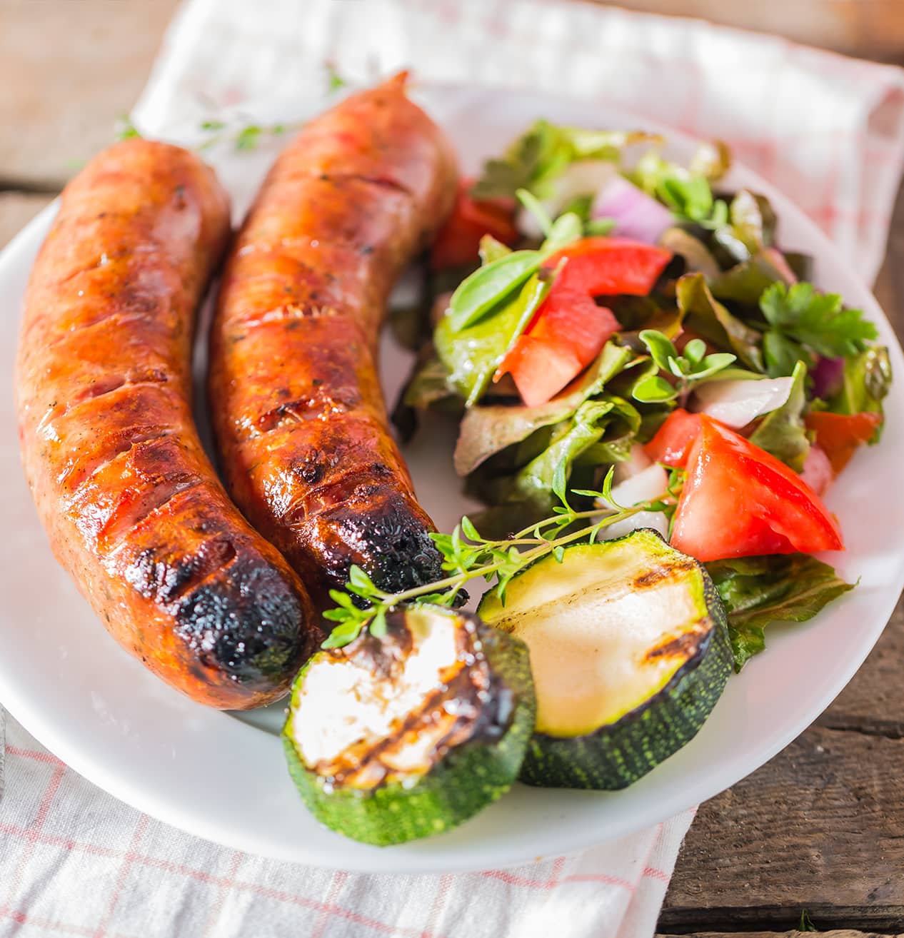 Plant Based Sausage and Veggie Mixed Grill Healthy