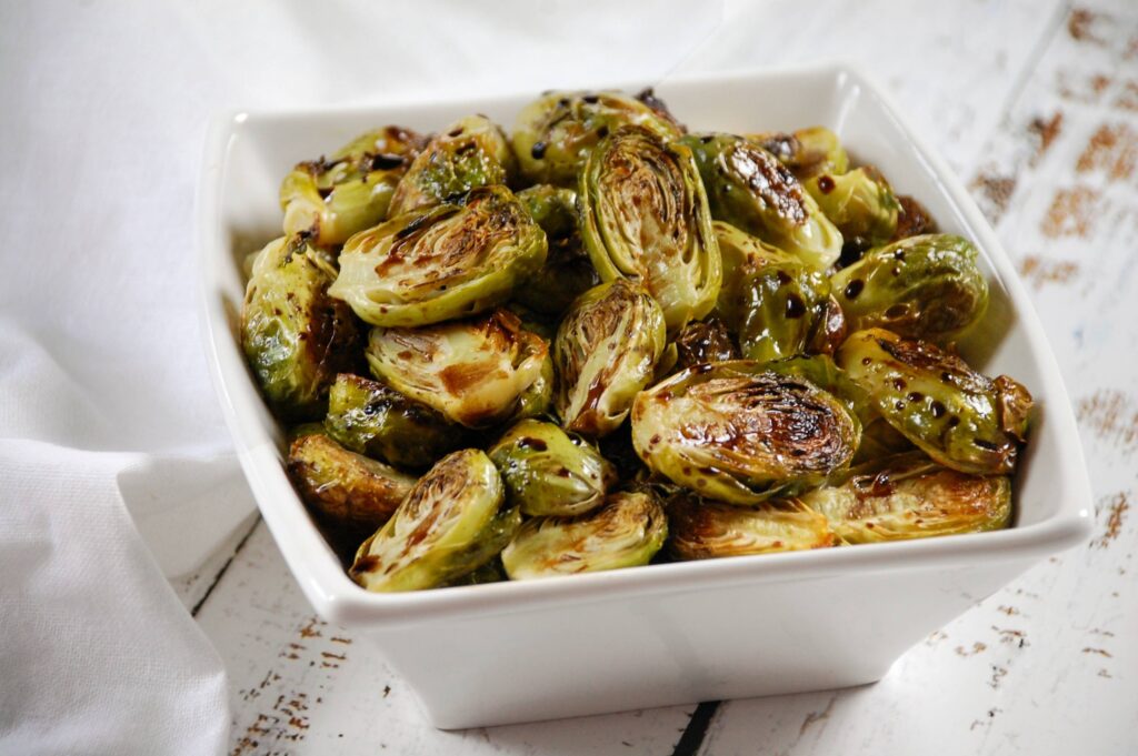 Maple Glazed Roasted Brussels Sprouts