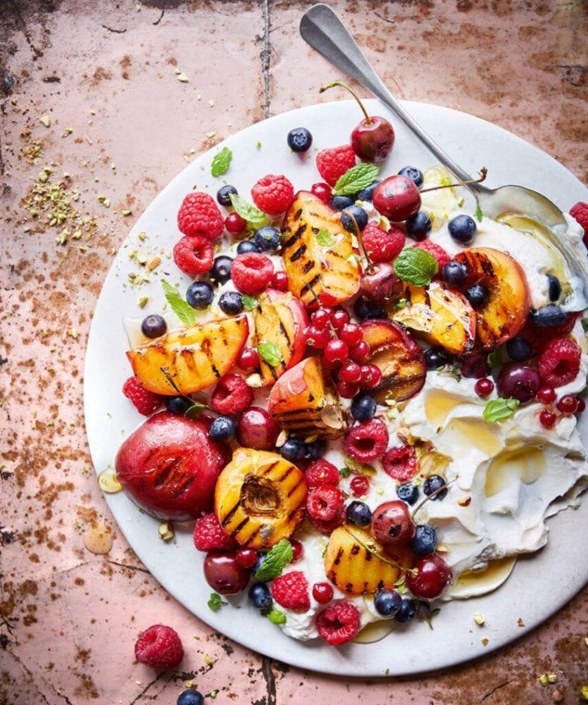 Roasted Stone Fruit with Honey and Yogurt